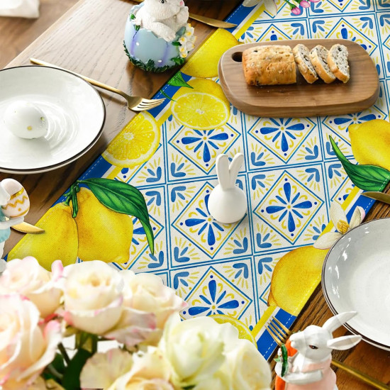 Lemon Pattern Table Runner